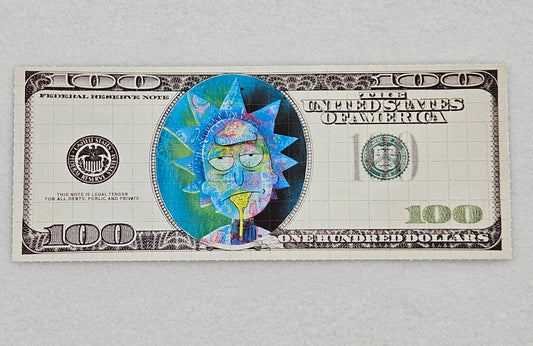 Rick Sanchez $100 Bill by Overdosed Art Blotter Art